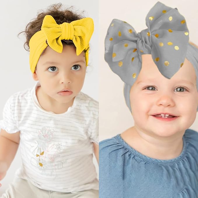 WZT 21PCS Baby Nylon Headbands 7 styles Hairbands Hair Bow Elastics for Girl headbands with bows Newborns Infant Toddlers