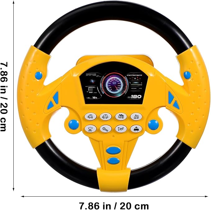TOYANDONA Steering Wheel Toy for Kids Toy Steering Wheel Simulated Driving Controller Electric Early Learning Educational Toy Pretend Driving Seat for Children Boys and Girls