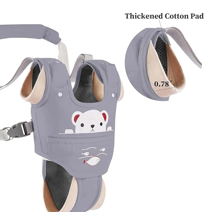 KIYUMI Baby Walking Harness Adjustable Handheld Kids Walker Helper Assistant Belt for Learning Walk Trainer Tool Walking Wing,Sky Blue
