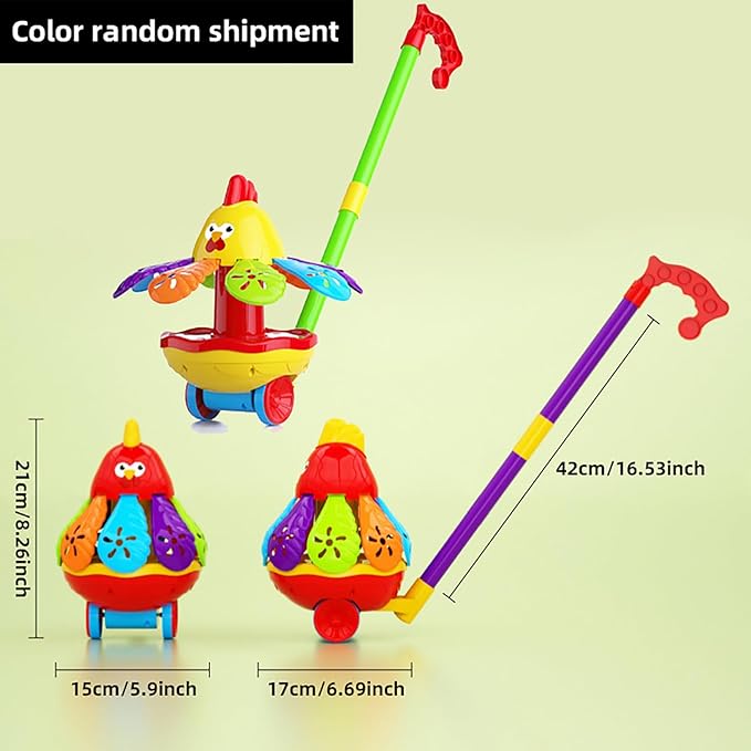 Toys car for Kids with Spinning Wings & Jingle Bell - Educational Fun for Christmas, Halloween, Thanksgiving, Birthday Gifts, Rooster Toys - Toddler Push Toys(Color Random)