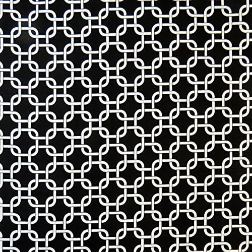 SheetWorld Baby Fitted Square Play Yard Sheet Fits Joovy 38 x 38 inches, 100% Cotton Woven Sheet, Unisex Boy Girl, Black Links, Made in USA