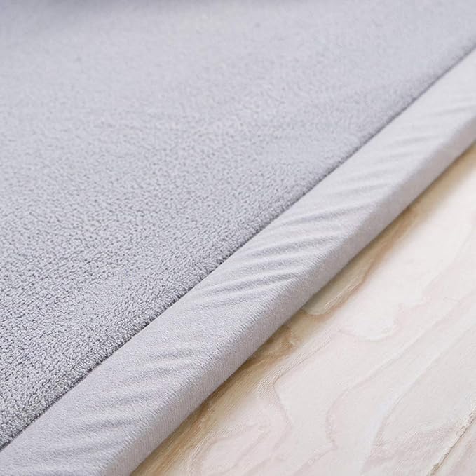 Loartee Nursery Rug Coral Velvet Crawling Rugs Mat Area Rugs Play Crawling Mat(6'7"x9'2", Gray) for Toddler Children Play Mat Yoga Mat Exercise Pads Carpet