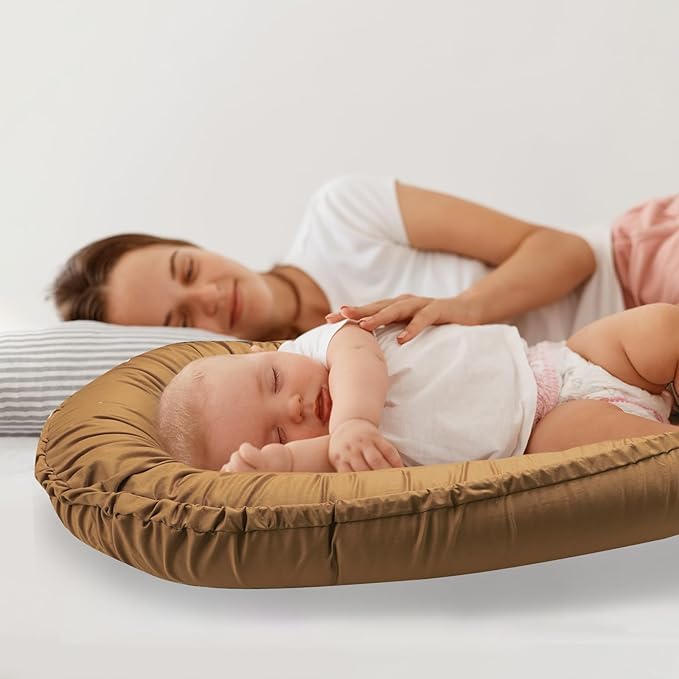 Hooyax Baby Lounger Cover Only, 100% Cotton Newborn Nest Cover, Soft Portable Baby Nest Replacement Cover for Boys Girls, Breathable Infant Lounger Covers, Baby Essential (Brown)