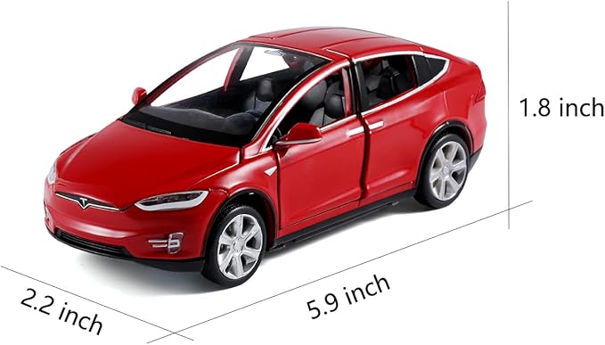 1/32 Model x Metal Die Casting Toy Car for 3 to 12 Year Old Boy Pull Back Car Toy with Sound and Lights (Red)