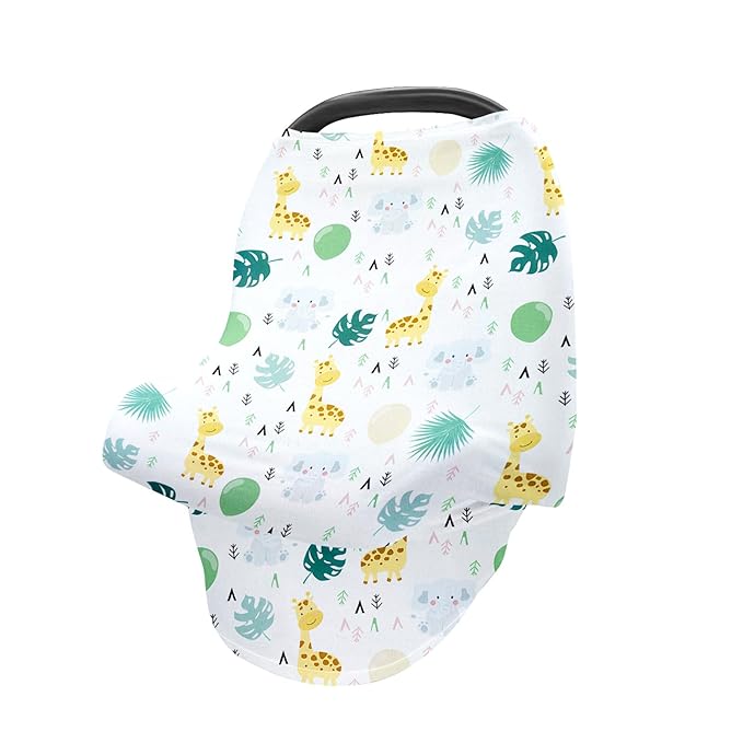 Nursing Cover for Newborn Breastfeeding Multi Use Infant Stroller Canopy Unisex Baby Car Seat Cover for Baby Boy and Girl (White)