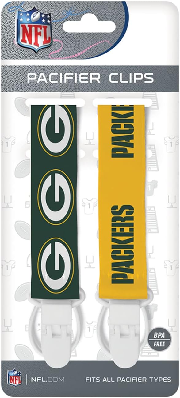 Masterpieces NFL Unisex-Baby 2-Pack Pacifier Clips