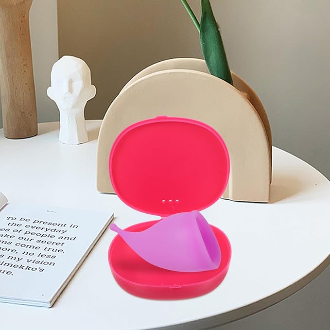 Beavorty Storage Box Plastic Compact Holder for Reusable Period Cups Travel and Home Organization 1.3X1.3X0.3 Inches