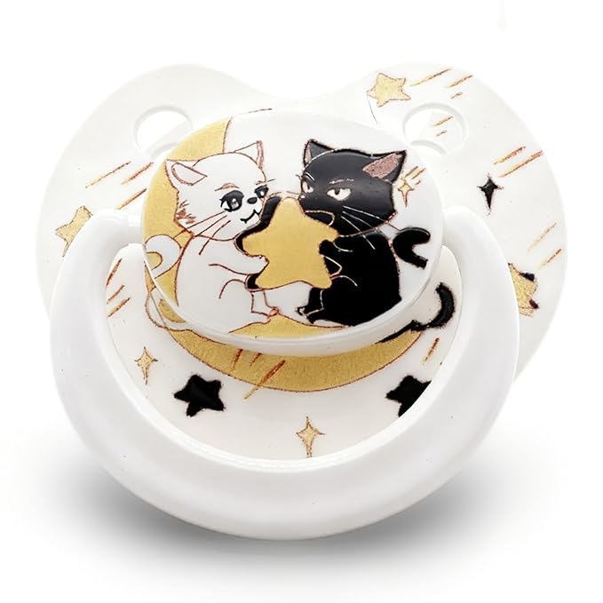 Adult Pacifier for Anxiety: Cute Paci Large Shield for Sleep - Handle Binky with Pacifier Holder Clips