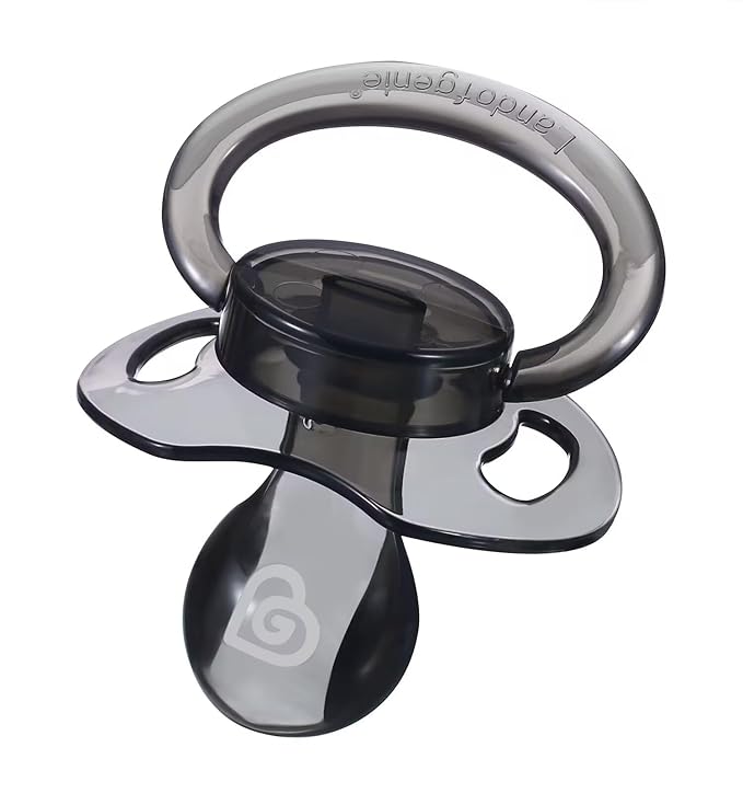 Landofgenie Large Shield Adult Size Pacifiers Bone Shape Transparent Design Pacifier Black