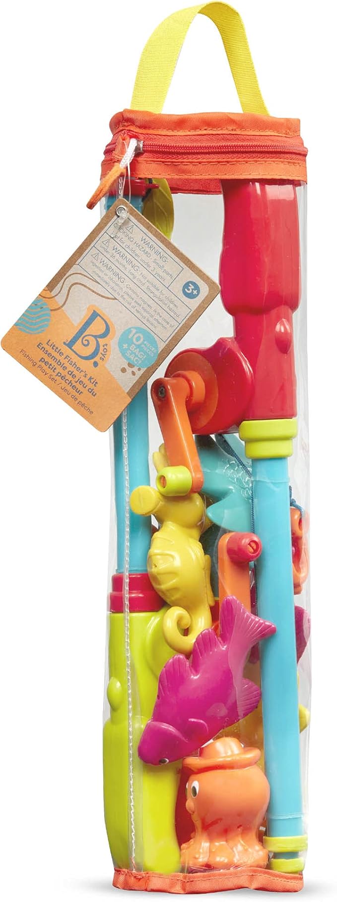 B. toys – Little Fisher's Kit – Magnetic Fishing Adventure Set with Dual Rods, Eight Colorful Aquatic Figures – Ideal Bath Time, Pool Activity Promoting Coordination – 3+ Years