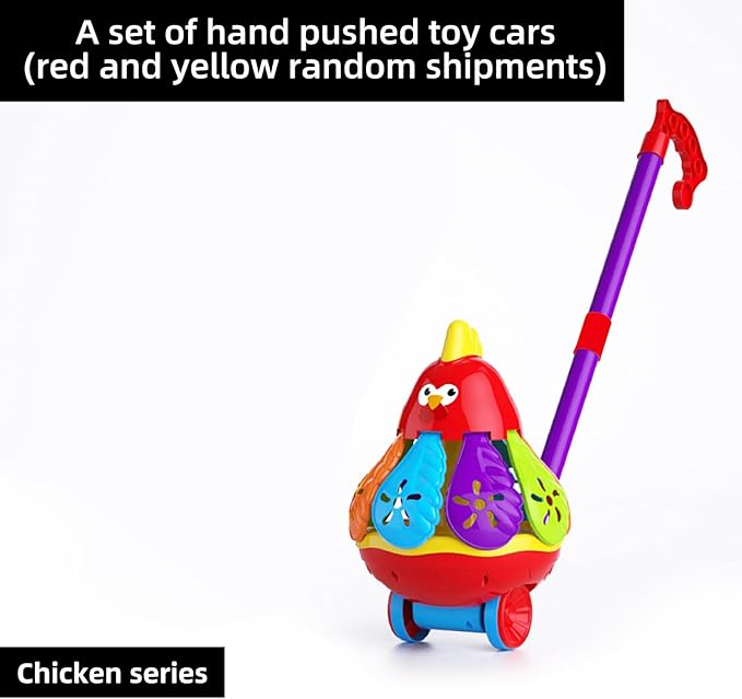 Toys car for Kids with Spinning Wings & Jingle Bell - Educational Fun for Christmas, Halloween, Thanksgiving, Birthday Gifts, Rooster Toys - Toddler Push Toys(Color Random)