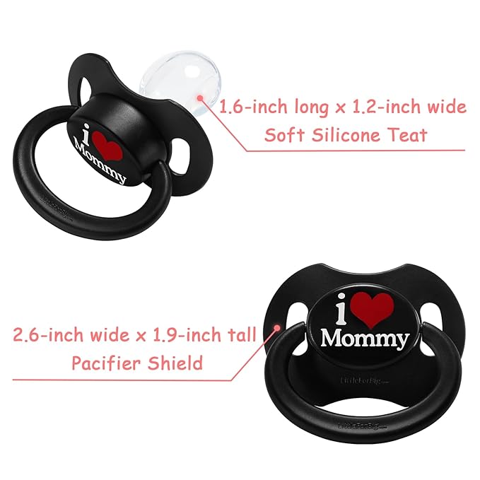 Littleforbig Bigshield Generation-II Adult Sized Printed Pacifier I Love Mommy Pattern