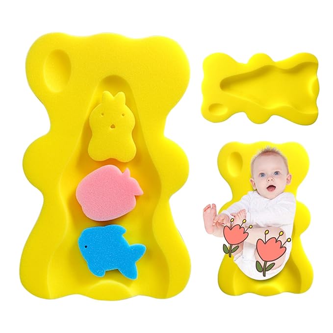 REDYY Newborns Baby Bath Mat Fun and Secure Shower Pad Cushion Bathtub Sponge Mat for Pleasant Bath Hour
