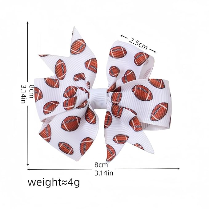 BBTDIN Baby Football Turban Headband Girl Football Bows Baby Football Hair Band Bow BBG19 (3 Pcs-F1)