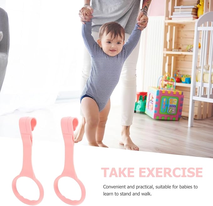 Toddmomy Baby Pull up Rings 4Pcs Lightweight Safety Handles for Infant Walking Training Nursery Playpen Crib Pull up Rings with Smooth Edges for Toddler Support