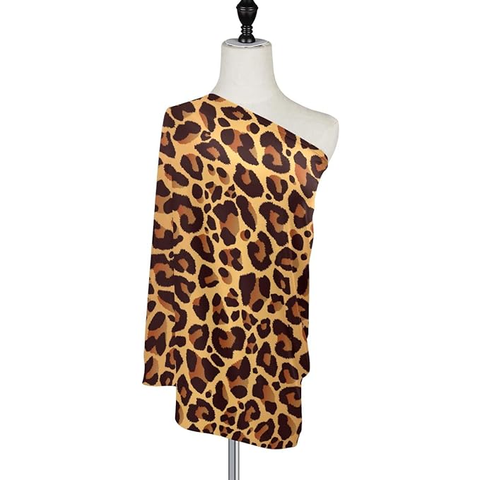 Black Gold Leopard Baby Car Seat Covers, Nursing Cover Breastfeeding Scarf Soft Breathable Stretchy Coverage, Infant Stroller Cover for Boys Girls