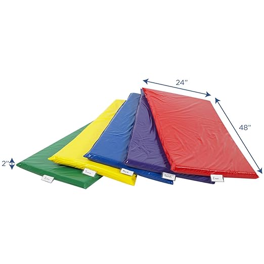 Children's Factory Nap Mats for Toddlers, Rainbow Nap Mat for Daycare & Preschool, 5-Pack