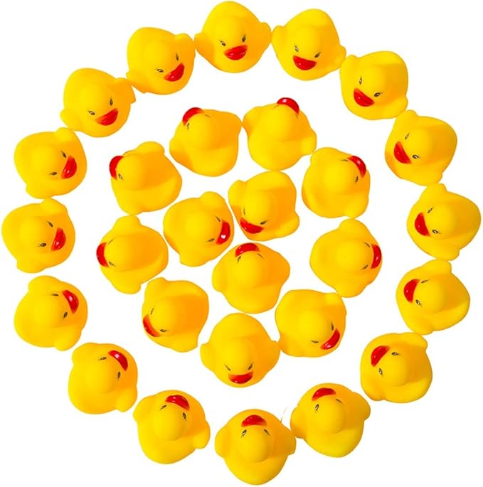 31 Pcs Multicolored Mini Multicolor Rubber Ducks Baby Bath Ducky Bathtub Pool Squeaky Little Duck Toys for Shower/Party Decoration Supplies/Birthday (1.5"x 1.4" x 1.2")
