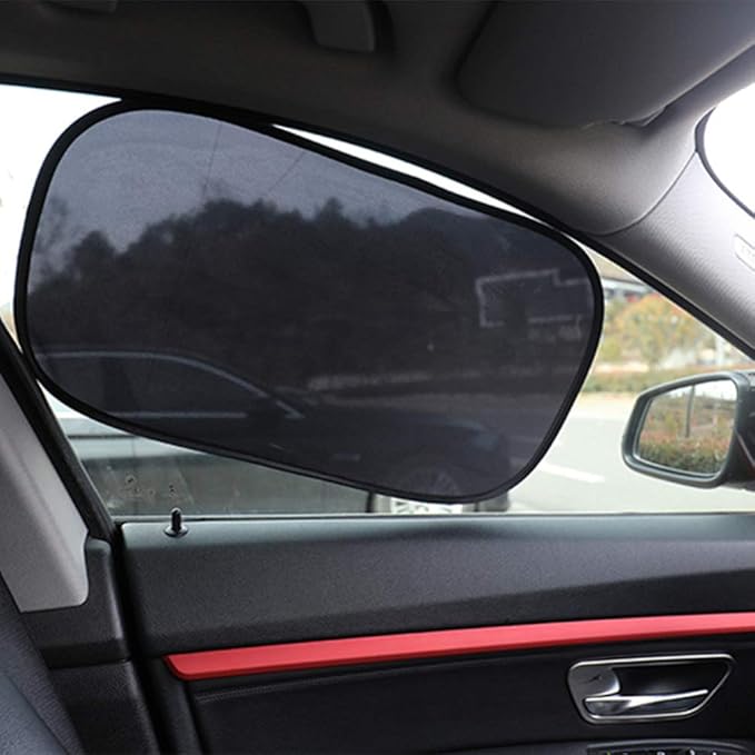 Wakauto 4pcs Car Window Sunshade Static Cling Shade for Back Seat Uv Protection and Sun Compatible Vehicles Black