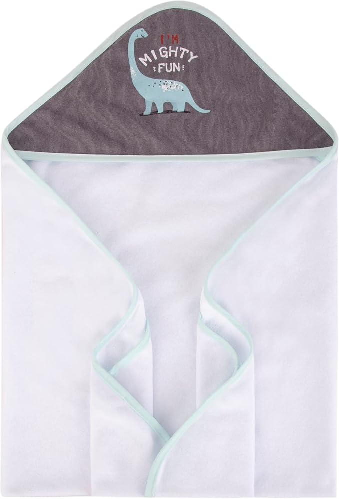 Hudson Baby Unisex Baby Cotton Rich Hooded Towels, Dinosaurs, One Size