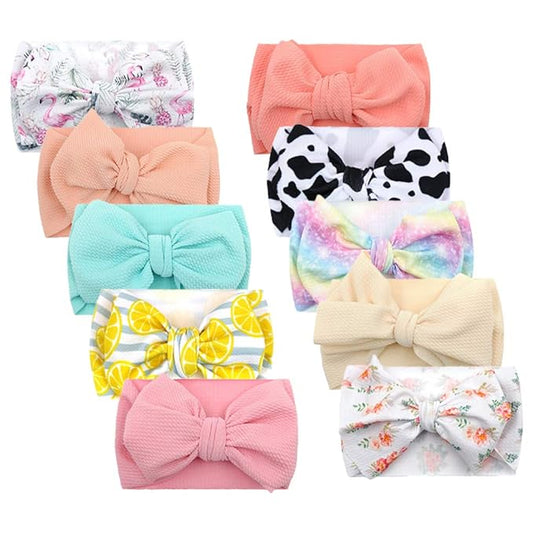 KIDOCHEESE Oversized Baby Hair Accessories: Large Bows, Elastic Hairbands, Nylon Headbands and Head Wraps for Newborns, Infants, Toddlers and Kids