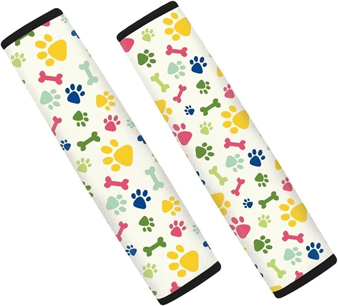 Seat Belt Covers Dog Paw Prints Car Seat Shoulder Strap Pads Seatbelt Pad Seats Belt Cover Pad for Kids 2 Pack Seatbelt Shoulder Pad Car Accessories for Women