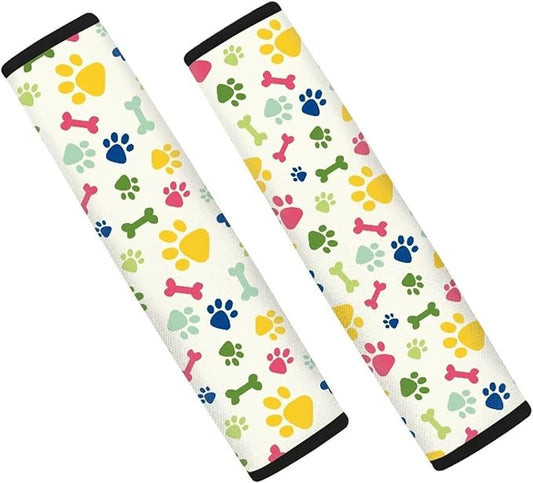 Seat Belt Covers Dog Paw Prints Car Seat Shoulder Strap Pads Seatbelt Pad Seats Belt Cover Pad for Kids 2 Pack Seatbelt Shoulder Pad Car Accessories for Women