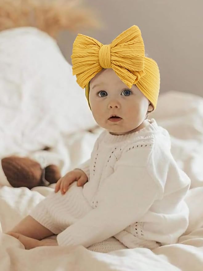 AQOKKA Baby Bows Headbands Nylon Baby Girl Headbands Soft Handmade Hairbands Toddler Hair Accessories for Girls Baby Newborn Infant Kids