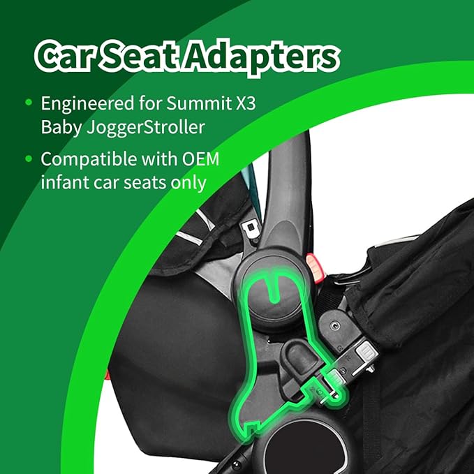 Car Seat Adapter for Summit X3 Stroller (Single Seat) - NOT Compatible with Double, Fits City Go 2/Air Infant Car Seats, Travel System Converter for Easy Stroller Integration, Quick-Release Design