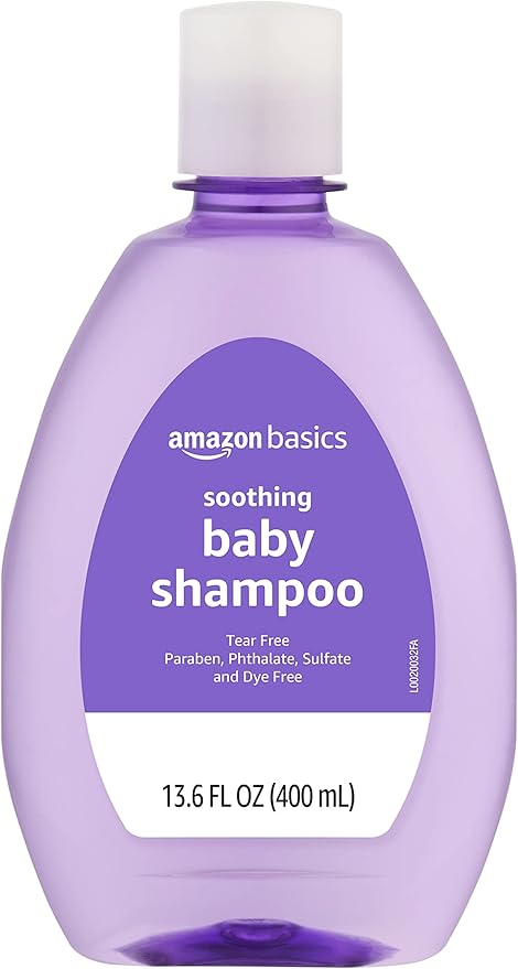 Amazon Basics Baby Shampoo, Tear-Free, Lavender & Chamomile Scented, Sulfate-Free, Paraben-Free, Pediatrician-Tested, 13.60 Fl Oz (Pack of 1)