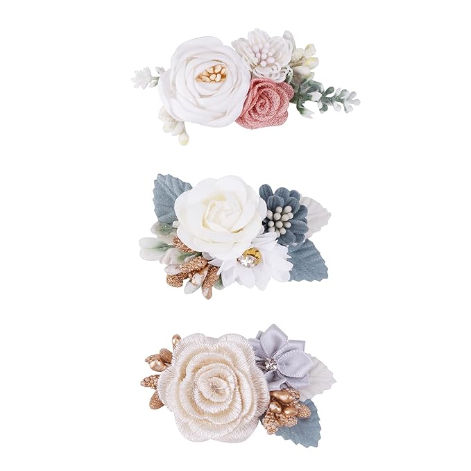 Flower Hair Clip BFNAAgirl Baby Girl Hair Bows Exquisite Hair Accessories Alligator Clips for Infants Toddlers Teen Kids Gift 3pcs/set
