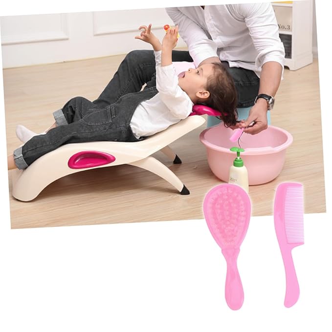 SHOWERORO Brush and Comb for Newborns and Toddlers Soft Bristles for Gentle Scalp Massage Safe and Comfortable Hair Care Pink for Registry