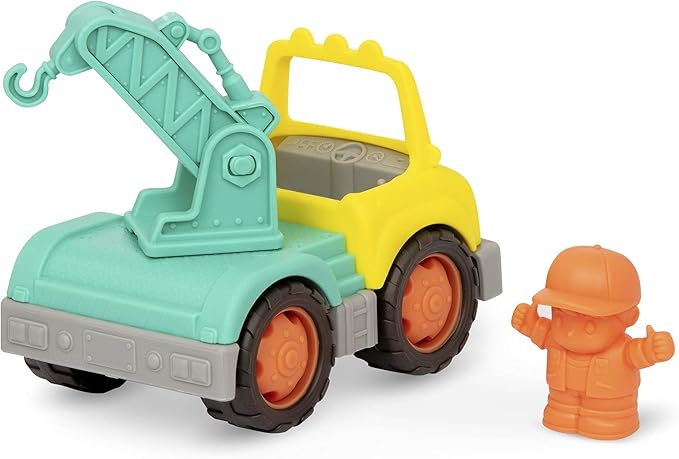 Toy Crane Truck – Toy Truck & Removable Character – Mini Truck with Movable Crane Arm & Hook – Classic Toys for Toddlers, Kids – 12 Months +