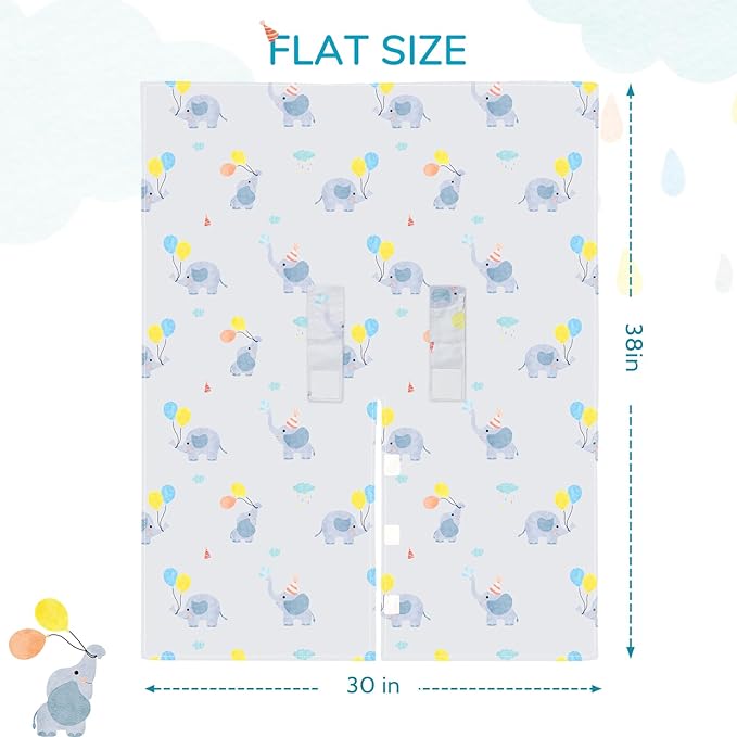 Baby Car Seat Cover, Peekaboo Opening Spring Car Seat Canopy for Baby Girls Boys, Mom Nursing Breastfeeding Covers, Blanket for Infant, Balloon Elephant (Grey)
