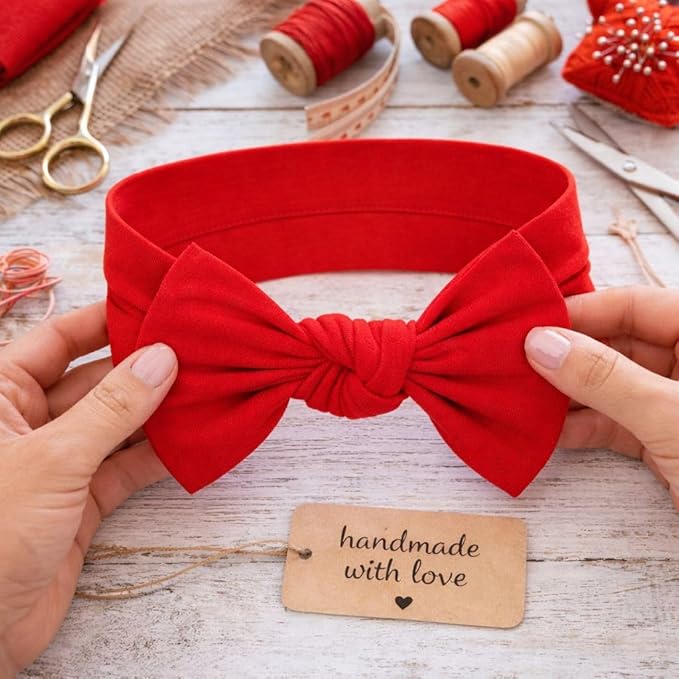 Baby Girl Headbands-Infant,Toddler Cotton Handmade Hairbands with Bows Child Hair Accessories