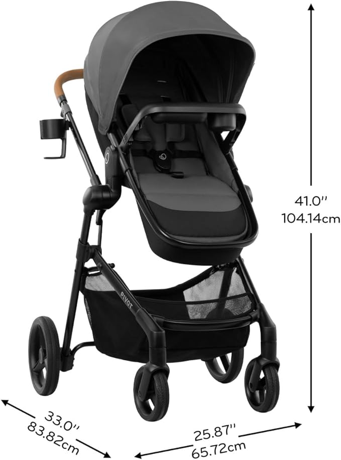 Evenflo Pivot NXT Travel System with LiteMax NXT Infant Car Seat (Silverado Gray)
