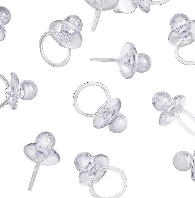 Baby Pacifier 2.5" Baby Shower Favors Decoration (Clear, 36 Count)