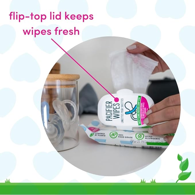 Dapple Baby Pacifier Wipes for Infants and Toddlers - (3 Pack) 40 Count - Fragrance-Free, Hypoallergenic & Food-Grade - Diaper Bag Essentials