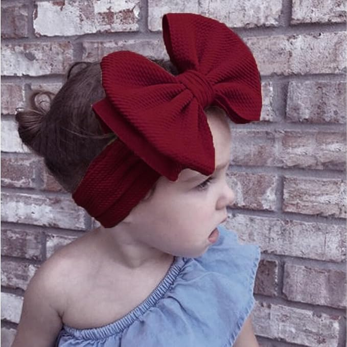 Bows for Baby Girls Headband, Newborn Bows Headbands Baby Hair Bows Hairbands Hair Accessories.(FD104) (Burgundy Lavender)
