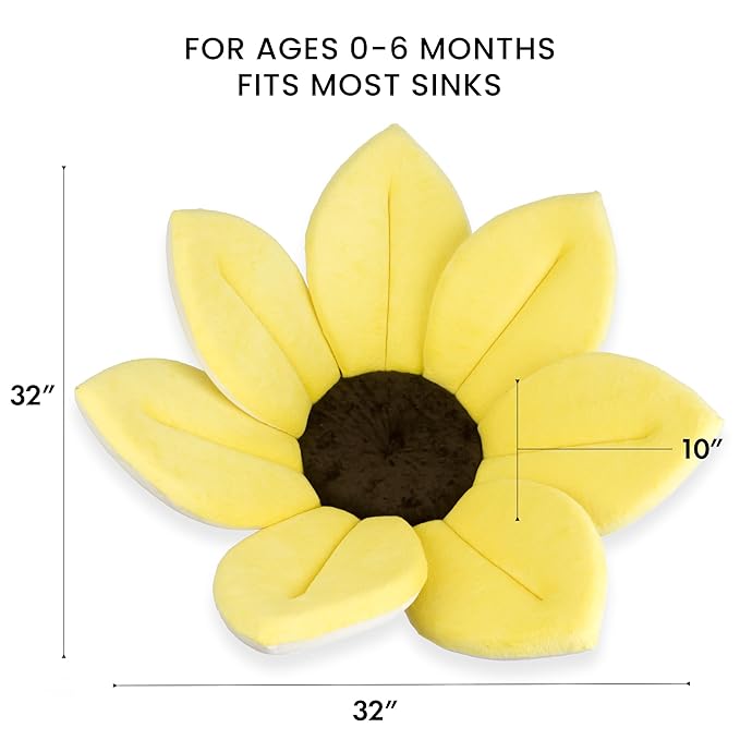 Blooming Bath Baby Bath Seat - Baby Tubs for Newborn Infants to Toddler 0 to 6 Months and Up - Baby Essentials Must Haves - The Original Washer-Safe Flower Seat (Original, Canary Yellow)