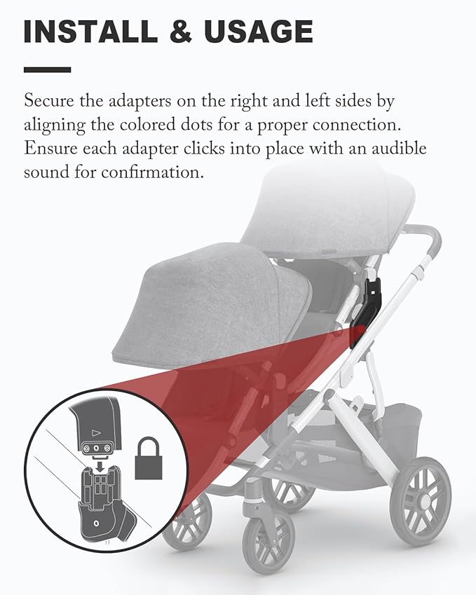 Upper Adapter Accessories Compatible with UPPAbaby Vista, Vista V2, Vista V3 Strollers/Bassinet, Toddler Sea, Infant Car Seats(Aria, Mesa V2, Mesa Max)
