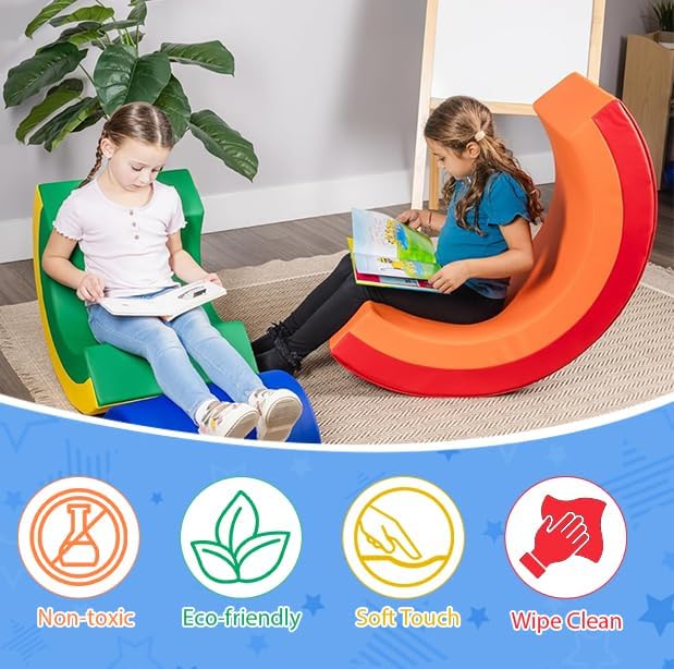 Schooled Arc Rainbow Climber Playset - Soft Play Activity Set for Toddlers - Children's Indoor Gym for Preschools daycares and Homes
