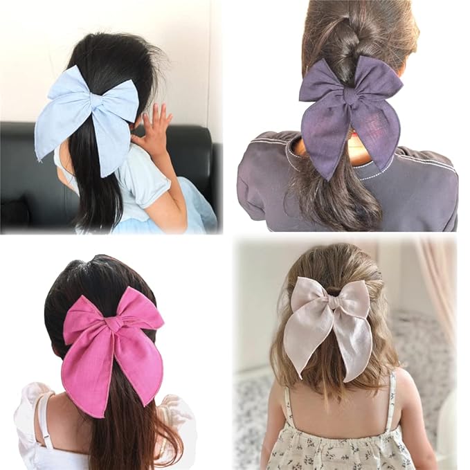 Sugarmelon Pack of 24 Large Linen Hair Clips for Girls Women - 24 PCS Hair Accessories for All Ages (Linen, One Size Fits All, Handmade, Various Occasions, Hair Clip, Hair Securing, Decorative)