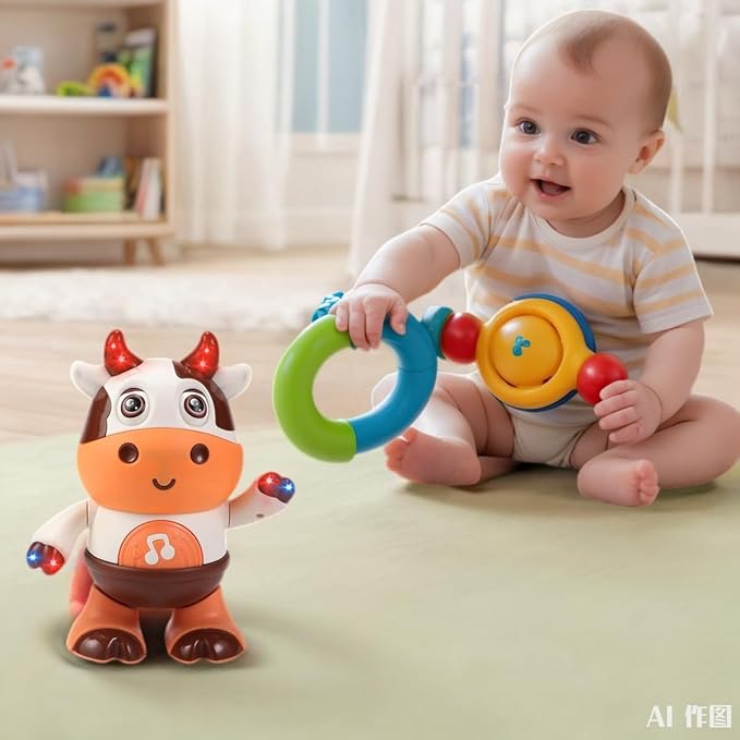Dancing Cow Toy for Babies - Electric Musical Plush Cow with Fun Songs & Moves, Interactive Baby Toy for Baby, Cute Toddler Gift & Sensory Learning