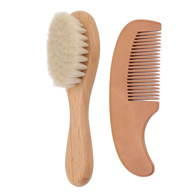 Baby Brush, Baby Brush And Comb Set Baby Brush And Comb Set Multifunction Baby Brush And Comb Set Newborn Composite Wood And Wool Baby Men Hair Baby Bath