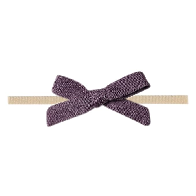 Copper Pearl Ribbon Baby Bow Plum