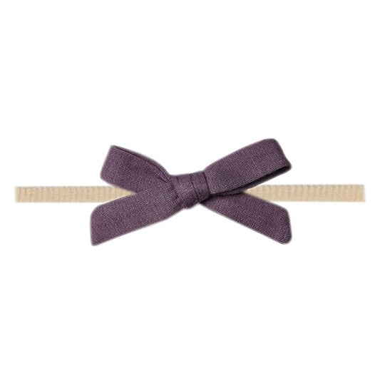 Copper Pearl Ribbon Baby Bow Plum