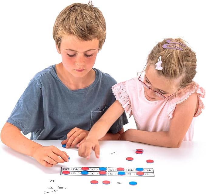 WISSNER® aktiv lernen - Counting table with 22 reversible tokens e 10 arithmetic signs - RE-Plastic®