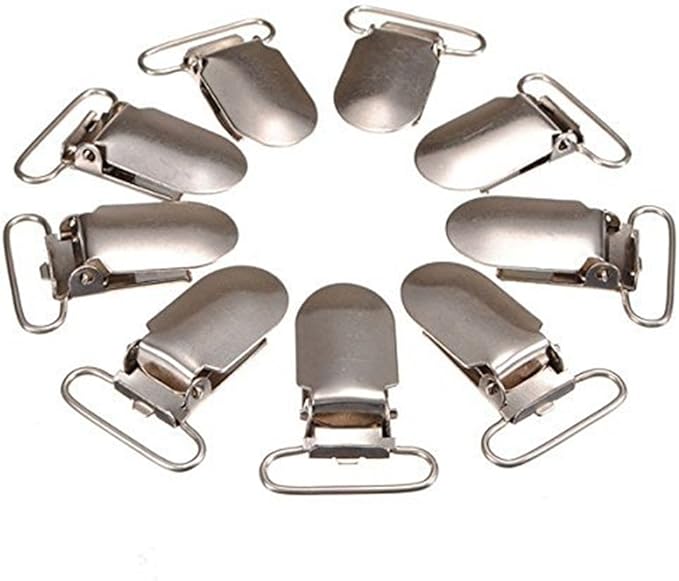 yueton 30pcs Metal Pacifier Clips Bib Clips Suspender Clips