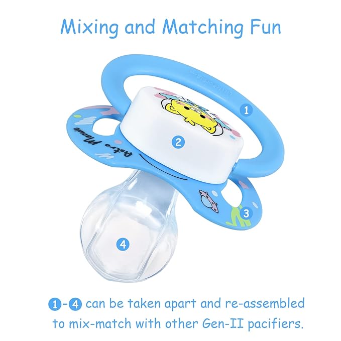 LittleForBig Bigshield Generation-II Adult Sized Pacifiers Printed 3 Paci Pack - Astro Babies Pattern
